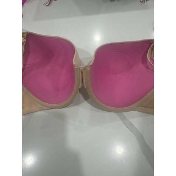 Victorias Secret Lightly Lined Demi Bra 34DD Beige Pink Underwire Adjustable Str - Picture 5 of 5